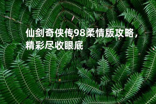 仙剑奇侠传98柔情版攻略,精彩尽收眼底