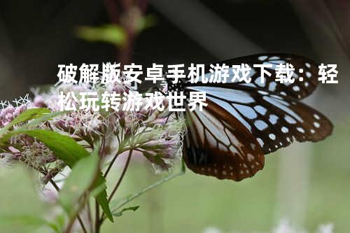 破解版安卓手机游戏下载：轻松玩转游戏世界